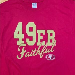 NFL SanFrancisco 49ers Sports Fan Athletic Red TShirt